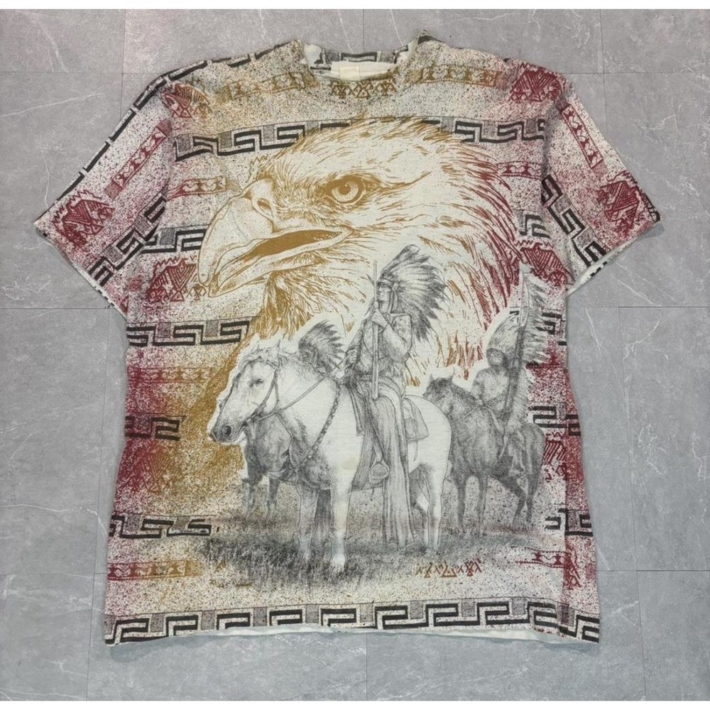 1990's Native American Aop Tee Size L